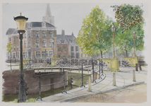 28655 Gezicht op de Weerdbrug te Utrecht uit het noordoosten met op de achtergrond de huizen aan het begin van de ...